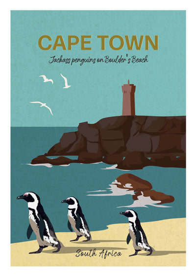Penguin in Boulders Beach - South African Posters