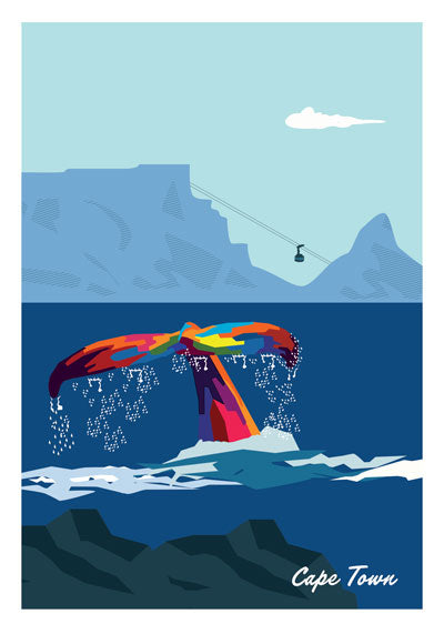 Whale in Cape Town - South African Poster