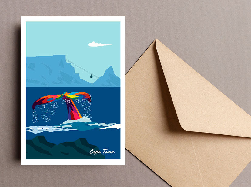 Whale in Cape Town - South African Greeting Card