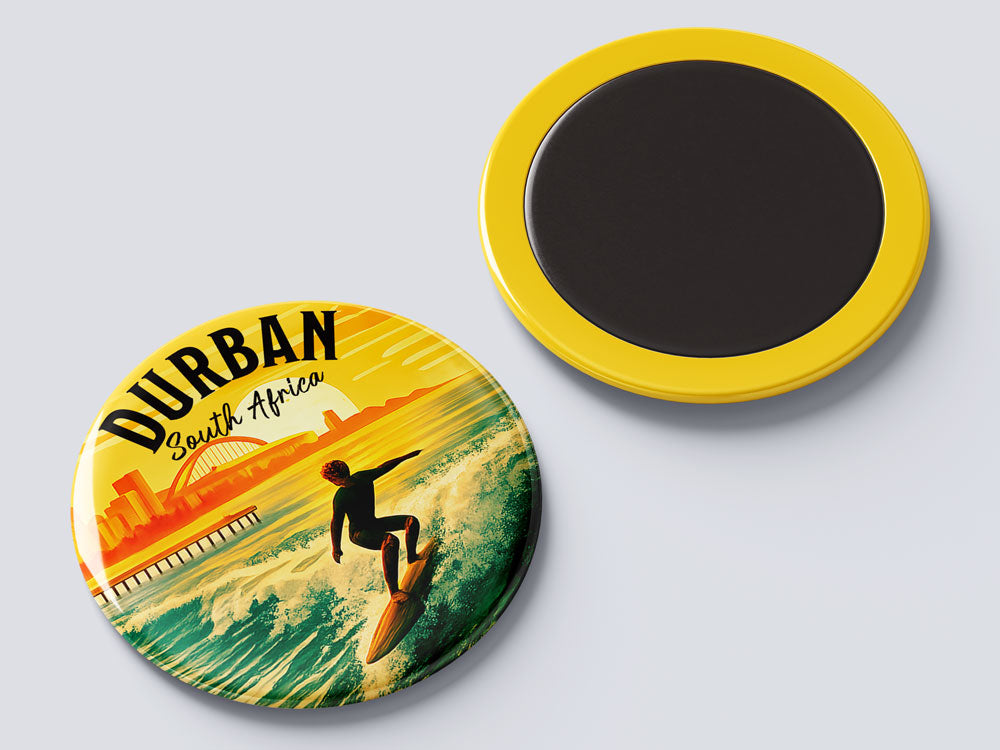 Durban Surfing - South African Fridge Magnet
