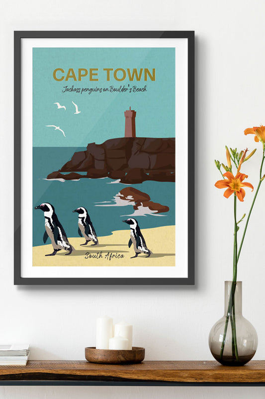 Penguin in Boulders Beach - South African Posters