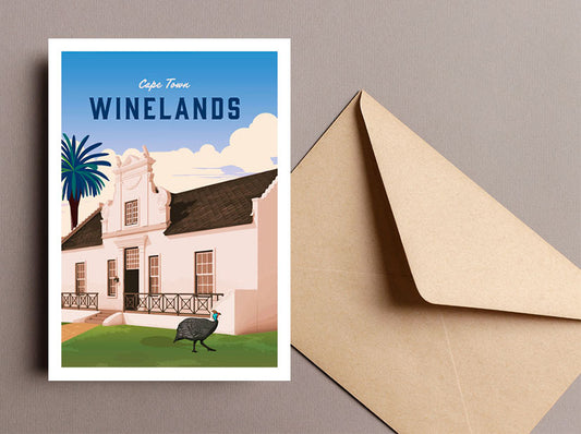 Cape Town Winelands - South African Greeting Card