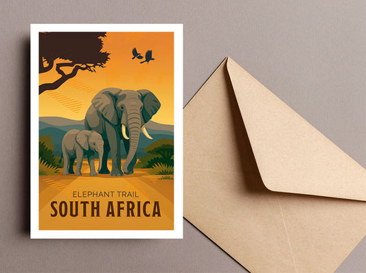 Elephant trail - South African Greeting Card