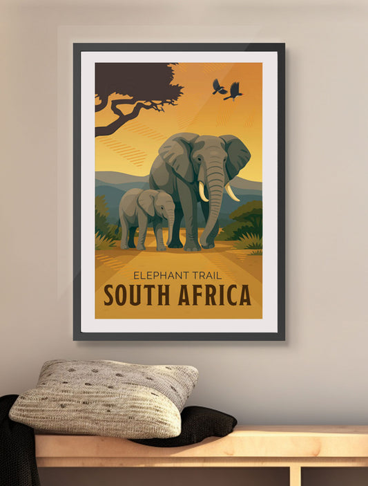 Elephant trail - South African Poster