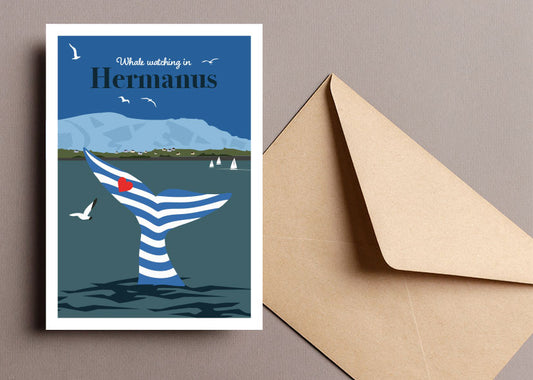 Hermanus whale watching - South African Greeting Card