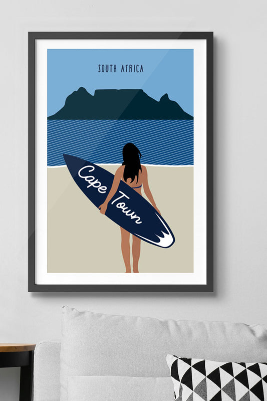 Surfing in Cape Town Poster - South African Posters