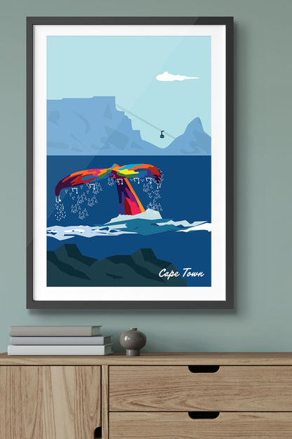 Whale in Cape Town - South African Poster